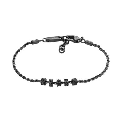 Emporio Armani Gunmetal Stainless Steel Chain and Rondelle