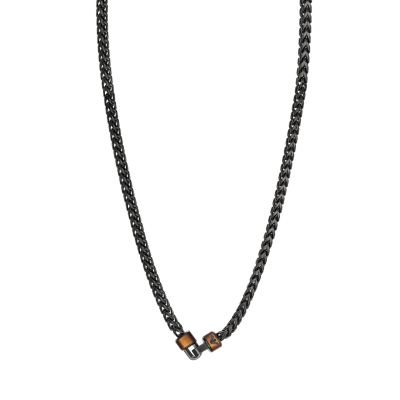 Emporio Armani Brown Tiger's Eye Chain Necklace - EGS3034001