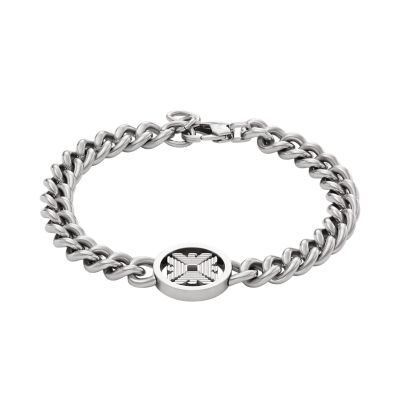 Emporio Armani Men's Stainless Steel Chain Bracelet - Silver