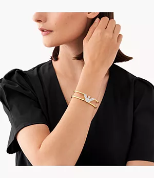 Emporio Armani Gold-Tone Brass Cuff Bracelet