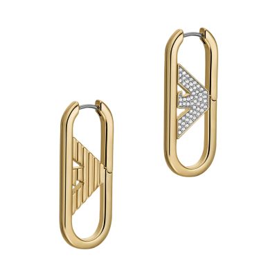 Louis Vuitton Essential V Gold Tone Hoop Earring Louis Vuitton