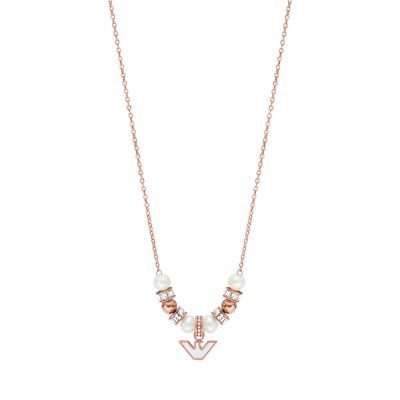 Emporio Armani White Mother of Pearl Components Necklace