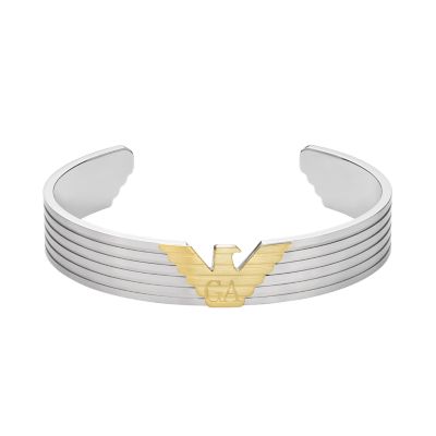 Emporio Armani Two-Tone Stainless Steel Cuff Bracelet