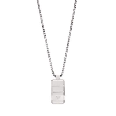 Emporio Armani Stainless Steel Dog Tag Necklace