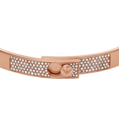 Emporio Armani Rose Gold-Tone Stainless Steel with Crystals