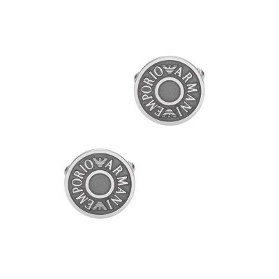 Boutons de manchette Emporio Armani en acier inoxydable avec placage en bronze industriel