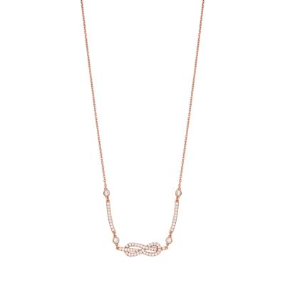 Emporio Armani Women's Rose Gold-Tone Brass Station Necklace - Rose Gold