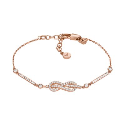 Emporio Armani Women's Rose Gold-Tone Brass Station Bracelet - Rose Gold