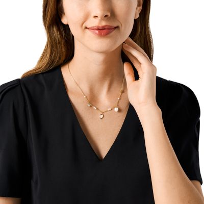 Emporio Armani Gold-Tone Brass Station Necklace - EGS3117710  