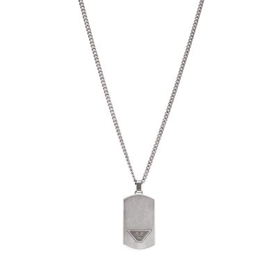 Emporio Armani Stainless Steel Dog Tag Necklace