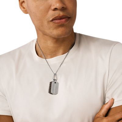 Emporio Armani Stainless Steel Dog Tag Necklace - EGS3133040
