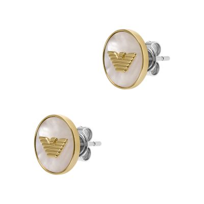 Gold armani earrings hot sale