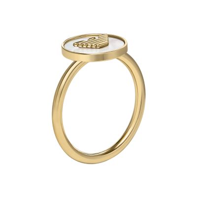 Emporio Armani Gold-Tone Brass Center Focal Ring