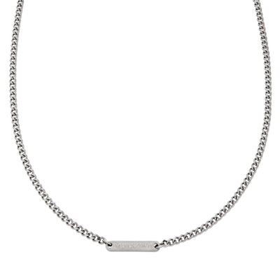 Collier d’identité en acier inoxydable Emporio Armani