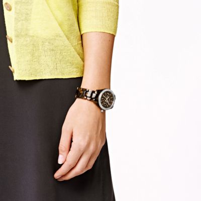 Fossil tortoise shell watch new arrivals