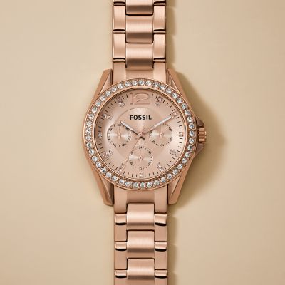 Fossil women's watch rose gold sale