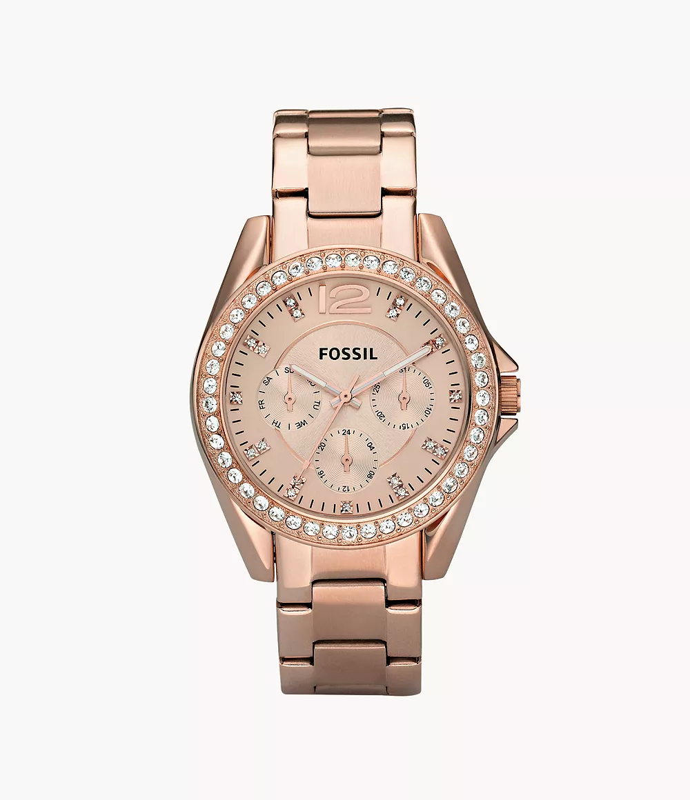 Image of Riley Multifunction Rose Gold-Tone Stainless Steel Watch