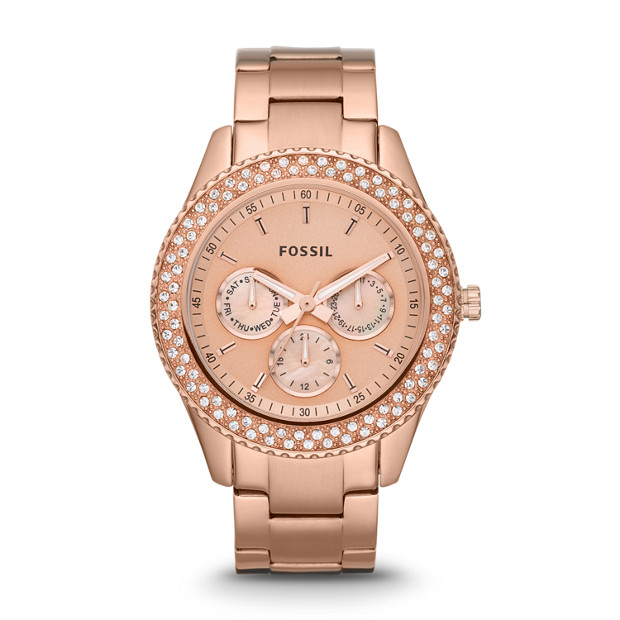 Stella Multifunction Rose-Tone Stainless Steel Watch - Fossil