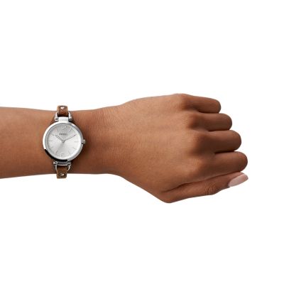 Georgia Brown Leather Watch - ES3060 - Fossil