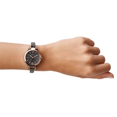 Fossil women's georgia leather sale strap watch