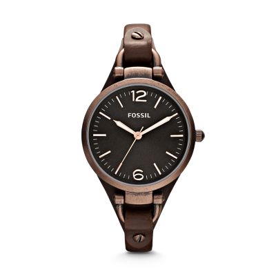 Georgia Brown Leather Watch - Fossil