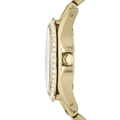 Riley Multifunction Gold Tone Stainless Steel Watch ES3203 Fossil