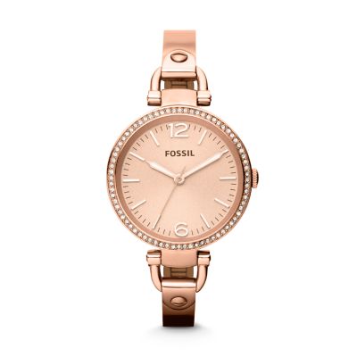 Georgia Rose Tone Stainless Steel Watch ES3226 Fossil