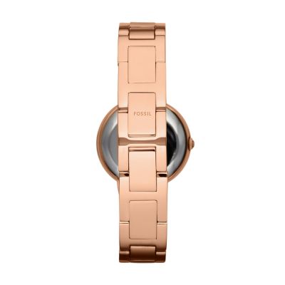 Fossil virginia 2025 rose gold watch