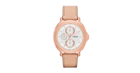 Chelsey Multifunction Sand Leather Watch - Fossil
