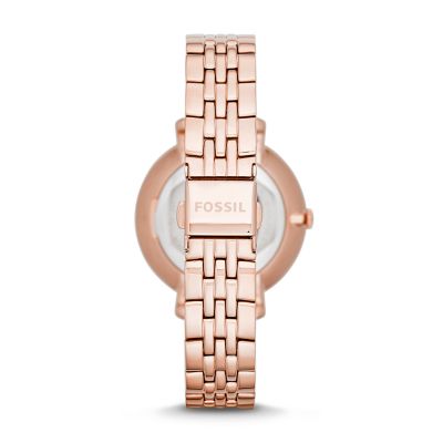 Fossil rose gold dial sale analog women's watch es3435i