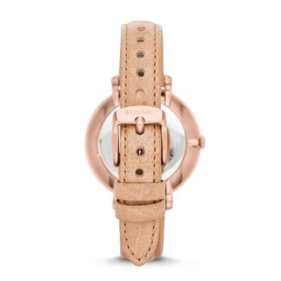 Jacqueline Sand Leather Watch ES3487 Fossil