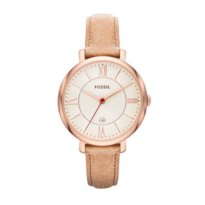 Jacqueline Navy Leather Watch - ES3843 - Fossil