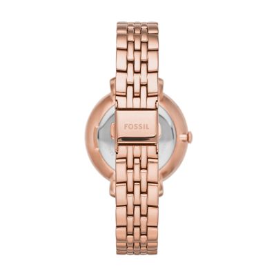 Jacqueline Three Hand Rose Gold Tone Stainless Steel Watch ES3546 Fossil