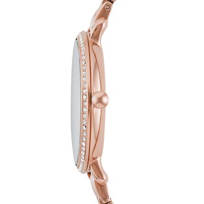 Jacqueline Three-Hand Rose Gold-Tone Stainless Steel Watch