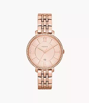 Reloj Jacqueline de acero inoxidable en tono oro rosa