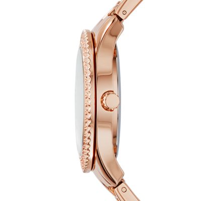 Stella Multifunction Rose-Tone Stainless Steel Watch - Fossil