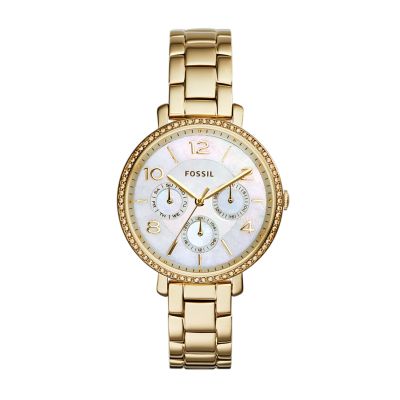 Jacqueline Multifunction Gold-Tone Stainless Steel Watch - Fossil