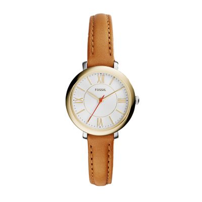 Jacqueline Mini Tan Leather Watch - Fossil