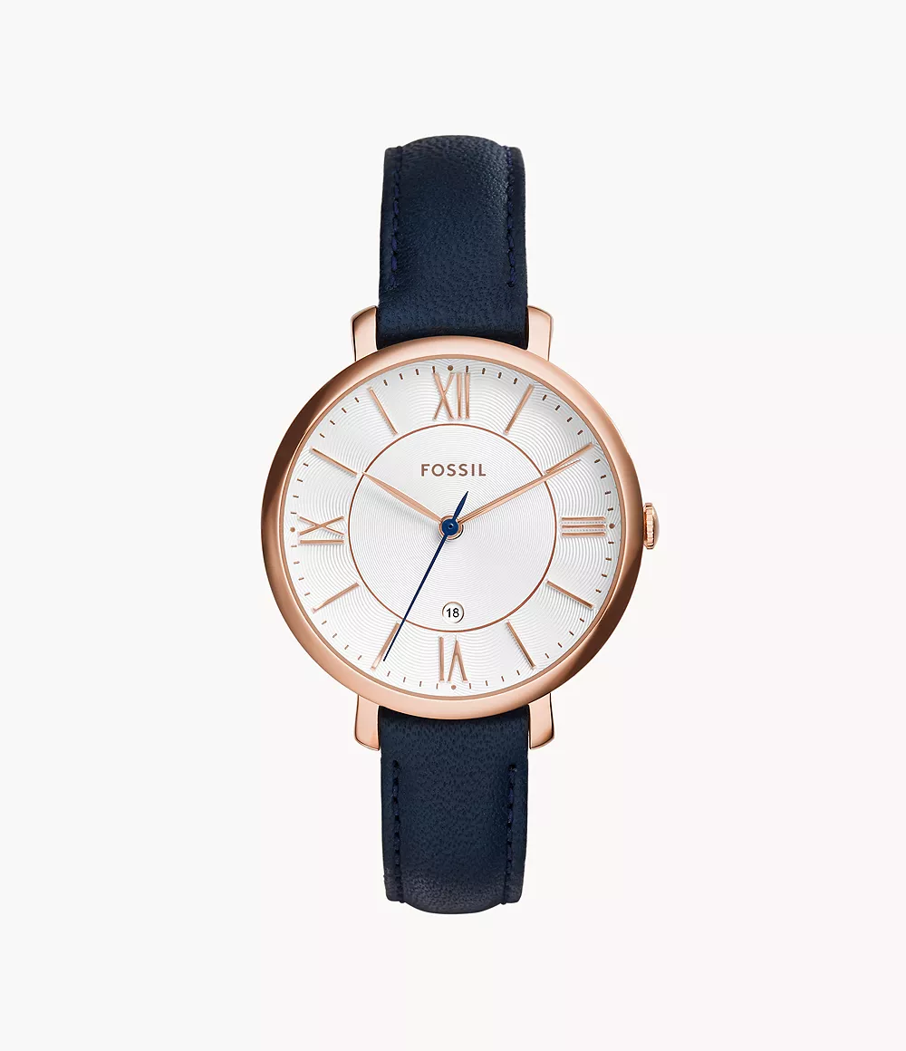 Image of Jacqueline Navy Leather Watch