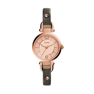 Georgia Gray Leather Watch