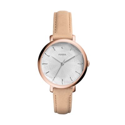 Damenuhr Jacqueline Leder Beige Fossil