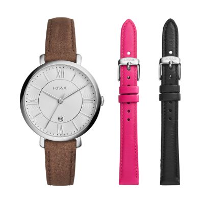 Jacqueline Leather Watch Box Set Fossil