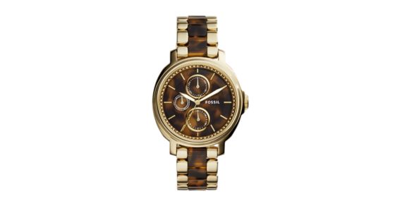 Chelsey Multifunction Tortoise and Acetate Watch - Fossil