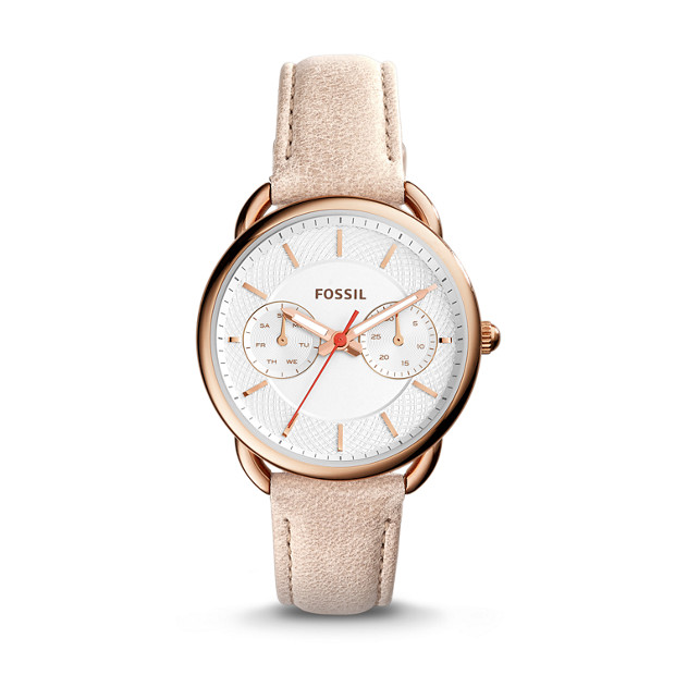 Tailor Multifunction Light Brown Leather Watch - Fossil