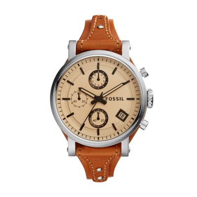 Montre Original Boyfriend Sport chronographe en cuir marron