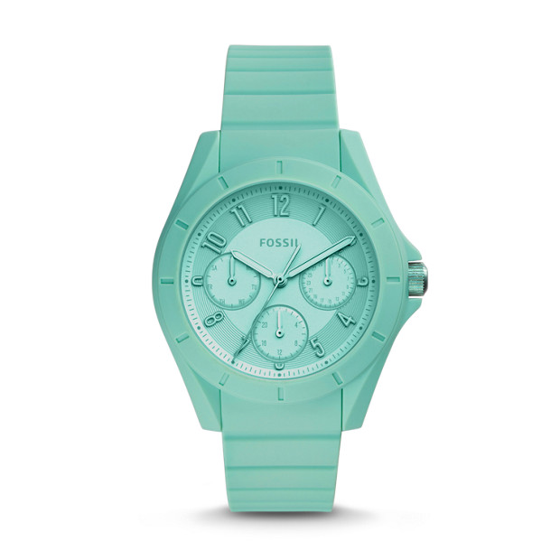Poptastic Sport Multifunction Mint Silicone Watch - Fossil