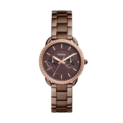 Tailor Multifunction Brown Stainless Steel Watch - Fossil
