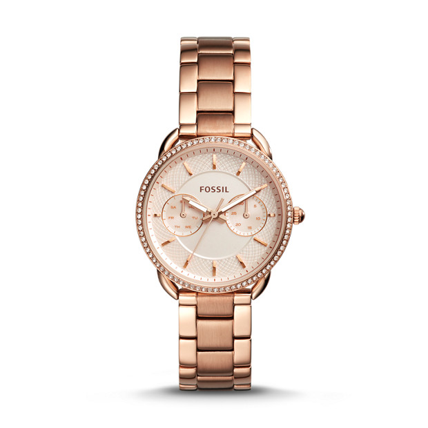 Tailor Multifunction Rose Gold-Tone Stainless Steel Watch - Fossil