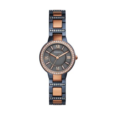 Virginia Three-Hand Two-Tone Watch - Fossil