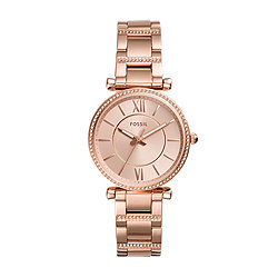 Carlie Three-Hand Rose-Gold-Tone Stainless Steel Watch